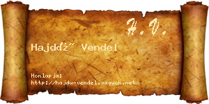 Hajdú Vendel névjegykártya